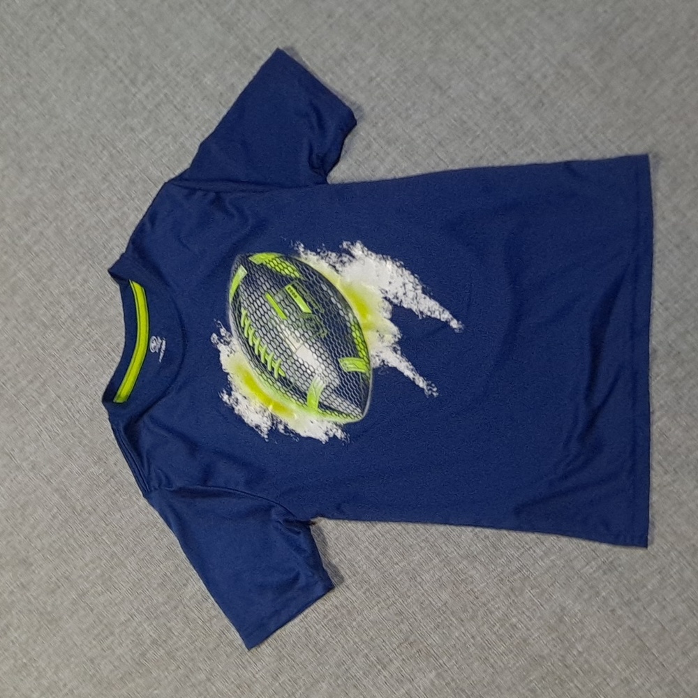 Football Blue Navy and Green Short Tee Boys YMD
